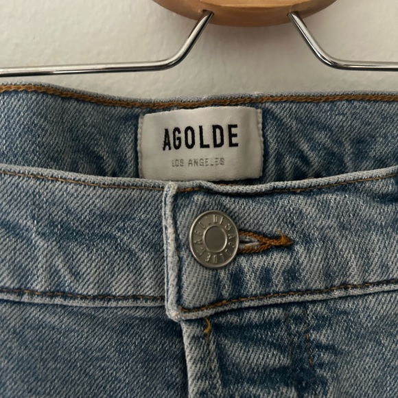 Agolde Riley Crop Size 28 Light Blue Button Fly High Rise Women's Jeans - Picture 2 of 7